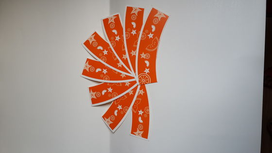 China Orange Logo Printed Customized Paper Cup Fan / Paper Blank / Paper Sheet for Paper Cups supplier