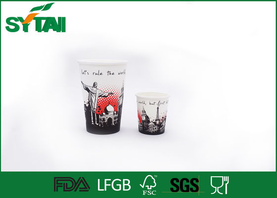 China PE Disposable Takeaway Coffee Cups 12oz With Lid For Hot / Cold Drink , Offset Print supplier